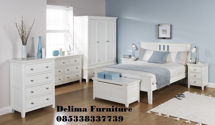 Set Kamar Tidur Minimalis Putih Bersih Toko Furniture Mebel Jepara